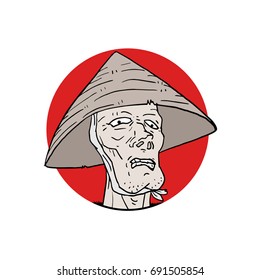 Oriental man face