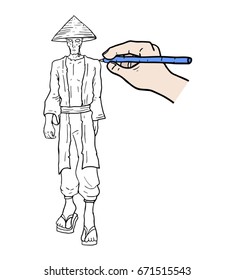 oriental man illustration