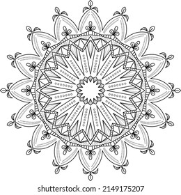 Oriental Mandala drawing vector illustration
