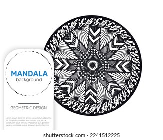 Oriental mandala in ethnic style pattern  with arrow vector illustration culture Islam Arabic Indian Moroccan Spain ottoman perfect for coloring book tattoo or decoration