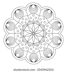 Oriental Mandala Flower Background -15.