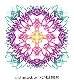 Oriental mandala with a lotus flower in the center. Great for yoga and pilates accessories