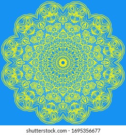 Mandala oriental. Elementos Decorativos Vintage. Ilustración vectorial. Para Colores, Tarjeta De Saludo, Invitación, Tatuaje. Patrón de tratamiento antiestrés
