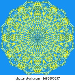 Oriental Mandala. Vintage-Dekorative Elemente.  Vektorgrafik. Für das Farbbuch, Grußkarte, Einladung, Tattoo. Anti-Stress-Therapiemuster