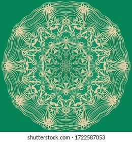 Oriental Mandala. Vintage Decorative Elements. Vector illustration. For Coloring Book, Greeting Card, Invitation, Tattoo. Anti-Stress Therapy Pattern