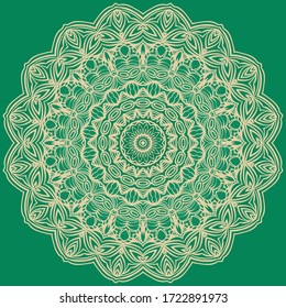 Oriental Mandala. Vintage Decorative Elements. Vector illustration. For Coloring Book, Greeting Card, Invitation, Tattoo. Anti-Stress Therapy Pattern