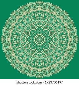 Oriental Mandala. Vintage Decorative Elements. Vector illustration. For Coloring Book, Greeting Card, Invitation, Tattoo. Anti-Stress Therapy Pattern