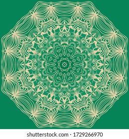 Oriental Mandala. Vintage Dekorative Elemente. Vector-Abbildung. Für Farbbuch, Grußkarte, Einladung, Tattoo. Anti-Stress Therapiemuster