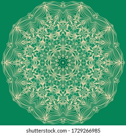 Oriental Mandala. Vintage Decorative Elements. Vector illustration. For Coloring Book, Greeting Card, Invitation, Tattoo. Anti-Stress Therapy Pattern