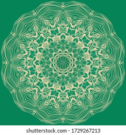 Oriental Mandala. Vintage Decorative Elements. Vector illustration. For Coloring Book, Greeting Card, Invitation, Tattoo. Anti-Stress Therapy Pattern