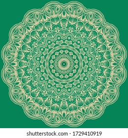 Oriental Mandala. Vintage Decorative Elements. Vector illustration. For Coloring Book, Greeting Card, Invitation, Tattoo. Anti-Stress Therapy Pattern