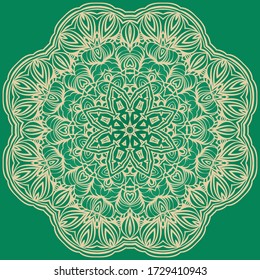 Oriental Mandala. Vintage Decorative Elements. Vector illustration. For Coloring Book, Greeting Card, Invitation, Tattoo. Anti-Stress Therapy Pattern