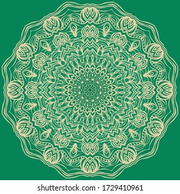 Oriental Mandala. Vintage Decorative Elements. Vector illustration. For Coloring Book, Greeting Card, Invitation, Tattoo. Anti-Stress Therapy Pattern