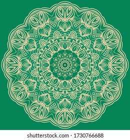 Oriental Mandala. Vintage Decorative Elements. Vector illustration. For Coloring Book, Greeting Card, Invitation, Tattoo. Anti-Stress Therapy Pattern