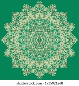 Oriental Mandala. Vintage Decorative Elements. Vector illustration. For Coloring Book, Greeting Card, Invitation, Tattoo. Anti-Stress Therapy Pattern