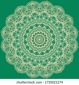 Mandala oriental. Elementos Decorativos Vintage. Ilustración vectorial. Para Libros De Colores, Tarjeta De Saludo, Invitación, Tatuaje. Patrón de tratamiento antiestrés