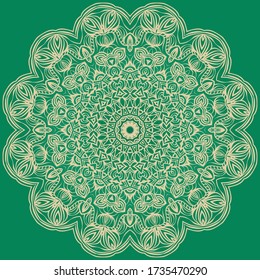Oriental Mandala. Vintage Decorative Elements. Vector illustration. For Coloring Book, Greeting Card, Invitation, Tattoo. Anti-Stress Therapy Pattern