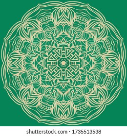 Oriental Mandala. Vintage Decorative Elements. Vector illustration. For Coloring Book, Greeting Card, Invitation, Tattoo. Anti-Stress Therapy Pattern