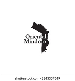 Oriental Mindoro Philippines map and black lettering design on white background