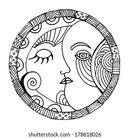 Oriental Moon illustration 