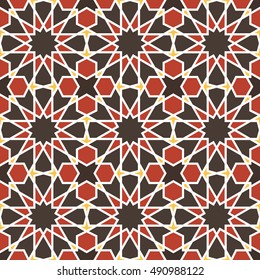 Oriental mosaic decoration. Morocco wall tiles. Vector illustration