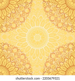 Oriental motif mandala square tile
