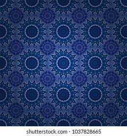 Oriental, mystic, alchemy pattern. Coloring page template. Vector illustration. Vector flower Mandala seamless pattern. Neutral, violet and blue printable package decorative elements.