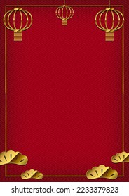 Oriental new year vector banner illustration with text space ( A4-sized | portrait ) 