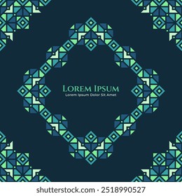 Orientalisches Ornament Design für islamisches Thema mit türkisfarbener Farbe