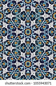 Oriental ornament, mosaic, pattern, for interior and exterior. Also can be used for brochures, business cards.