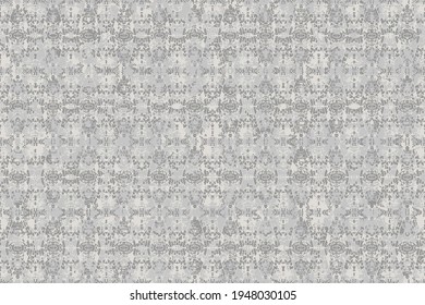Oriental ornament seamless pattern in the style of baroque on a background. Grey Rhombus Geometric pattern.