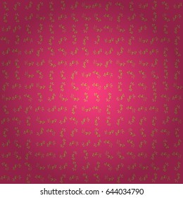 Oriental ornament seamless pattern in the style of baroque on a pink background. Traditional classic pattern in gold and pink colors. Vector illustration.
