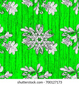 Oriental ornament in the style of baroque. Traditional classic white vector pattern on green background with white elements.