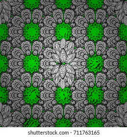 Oriental ornament in the style of baroque. Traditional classic vector golden pattern. Green background with golden elements.