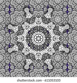 Oriental ornament in the style of baroque. Vector traditional classic white pattern. Violet on background.