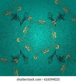 Oriental ornament in the style of baroque. Vector traditional classic golden pattern. Blue on background.