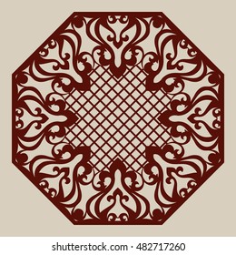 Oriental ornament. The template for decorative panel. Pattern suitable for printing, engraving, laser cutting paper, wood, metal, stencil manufacturing. Vector