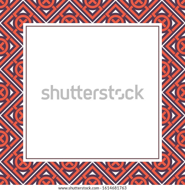 Oriental ornamental mosaic. Arabic\
design for page decoration. Vector frame of asian mosaic\
border
