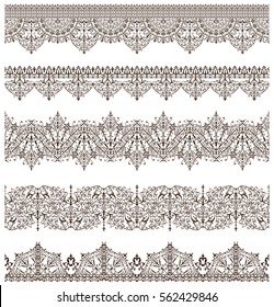 Oriental ornaments vintage design elements
Antique Victorian lace borders the Arabian ornaments and curls on a white background