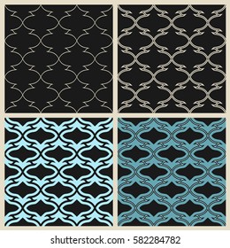 Un decorado oriental impecable decorado en un estilo oriental. Patrón de encaje vectorial. Elementos de decoración invitaciones antiguas, tarjetas, plantilla de diseño. Decoración elegante y tradicional de papel pintado
