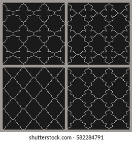 Un decorado oriental impecable decorado en un estilo oriental. Patrón de encaje vectorial. Elementos de decoración invitaciones antiguas, tarjetas, plantilla de diseño. Decoración elegante y tradicional de papel pintado