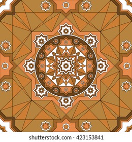 Oriental ornate seamless pattern. Ethnic bright seamless background. Vector illustration. art