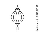 Oriental paper lantern icon design. traditional Chinese New Year lantern icon, isolated on white background