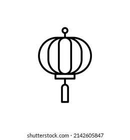 Icono de línea de linterna de papel oriental. signo de estilo lineal para concepto móvil y diseño web. Icono vector de contorno de linterna japonesa. Símbolo, ilustración del logotipo. Gráficos vectoriales