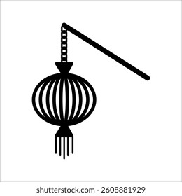Oriental paper lantern line icon. linear style sign for mobile concept and web design. Japanese lantern outline vector icon. Symbol, logo illustration. Vector graphics