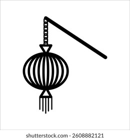 Oriental paper lantern line icon. linear style sign for mobile concept and web design. Japanese lantern outline vector icon. Symbol, logo illustration. Vector graphics