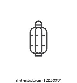 Oriental Paper Lantern outline icon. linear style sign for mobile concept and web design. Japanese lantern simple line vector icon. Symbol, logo illustration. Pixel perfect vector graphics