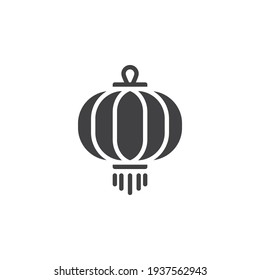 Oriental paper lantern vector icon. filled flat sign for mobile concept and web design. Japanese lantern glyph icon. Symbol, logo illustration. Vector graphics