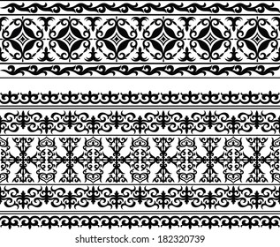 Persian Ethnic Seamless Pattern Black White Stock Vector (royalty Free 