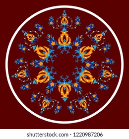 Oriental pattern with arabesque and floral elements. Vector illustration